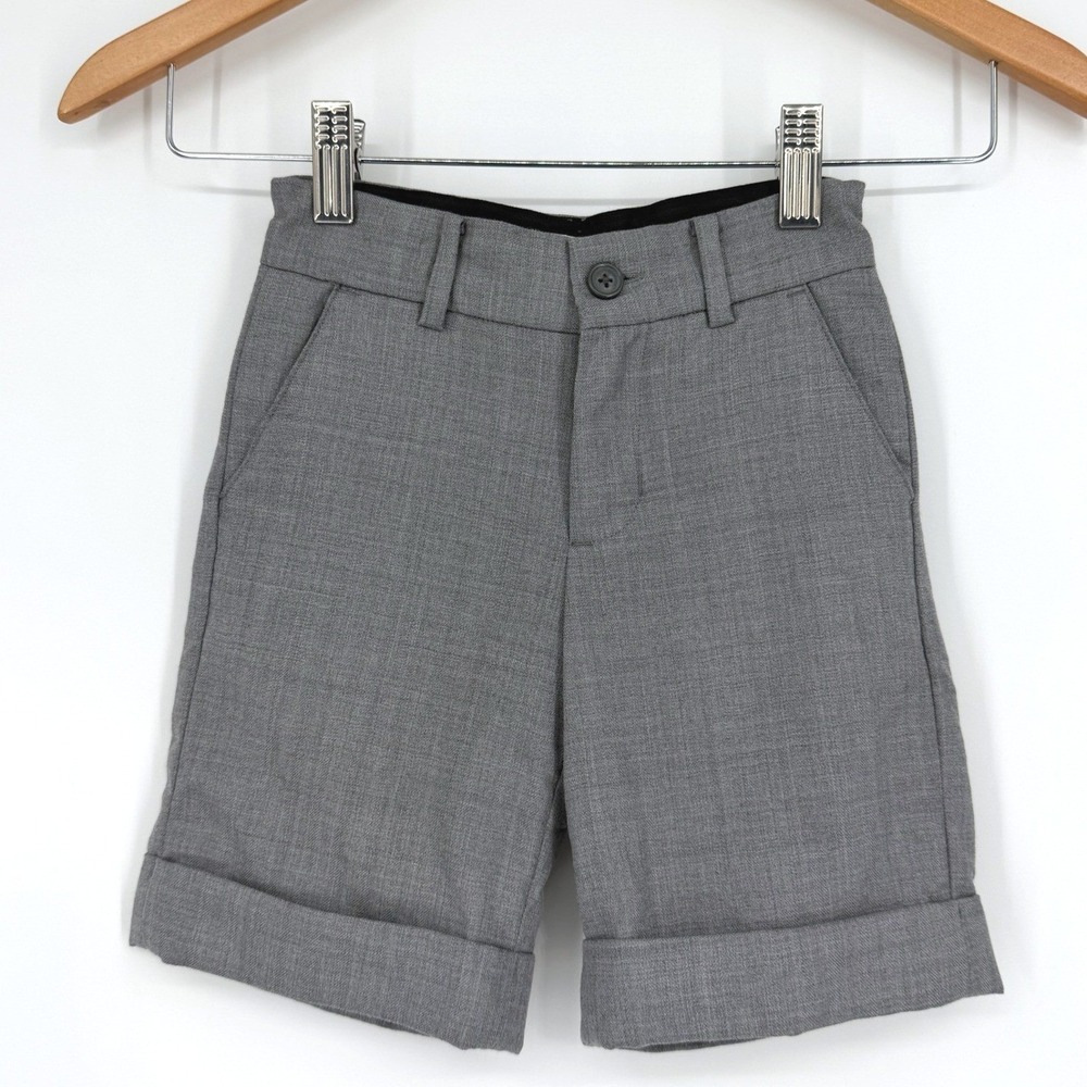 Janie and Jack Special Occasion Boy's‎ Gray Wool Shorts Lined Cuffed Sz 2T